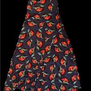 LuLaRoe Maxi Skirt with Blue and Pink Floral Design